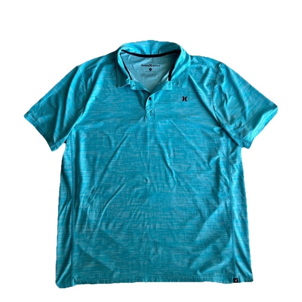 Hurley Men's Polo Shirt Blue, Short Sleeve, Skate Surf Y2K Grunge Buckle XL